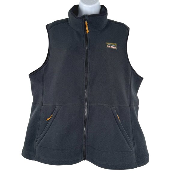 L.L. Bean Mountain Classic Fleece Vest Womens 1X Black Zip Outdoor NWT CJ-1963 - Picture 1 of 9
